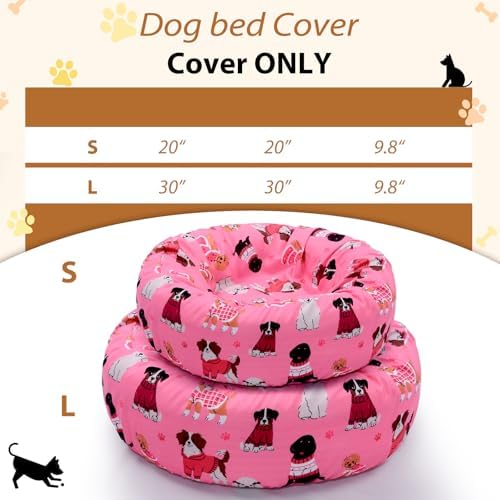 Round Replacement Dog Bed Covers Elastic Edged Washable 20 x 9.8 Inch - Image 4