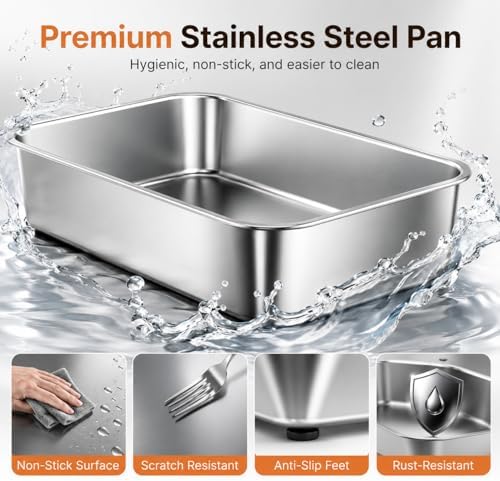 OROLEY XXXL Stainless Steel Cat Litter Box - Image 6
