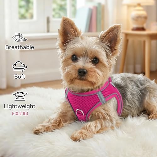 Joytale Step-in Dog Harness, Soft Breathable Mesh, Hot Pink M - Image 4
