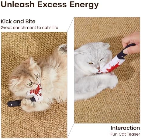 Potaroma 4Pcs Cat Toys, Horror Halloween Knife-Shaped Kitten Catnip Crinkly - Image 5