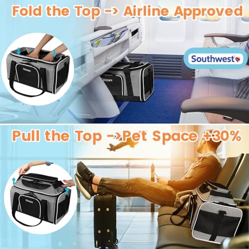 Petskd Top-Expandable Small Pet Carrier 18"x13"x9.5" Airline Approved - Image 2