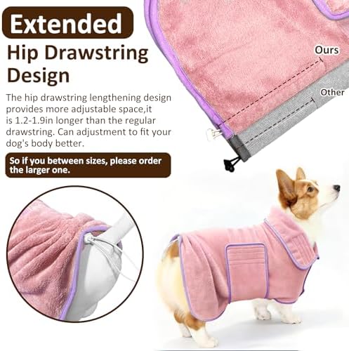 Soft Dog Bathrobe Fast Drying Dog Coat, Super Absorbent Dog Towels - Image 6