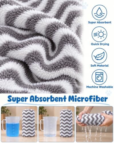 SHERCHPRY Dog Bathrobe Absorbent Microfiber Pet Drying Robe - Image 4