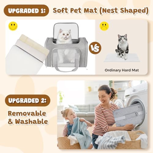 Cat Carrier Soft Up to 16 Lbs, Breathable Pet Travel Bag - Image 5
