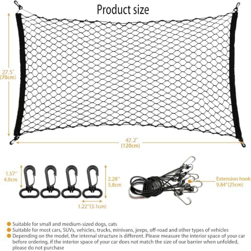 Dog Car Barrier Net Pet Car Divider Back Seat Barrier Net - Image 2