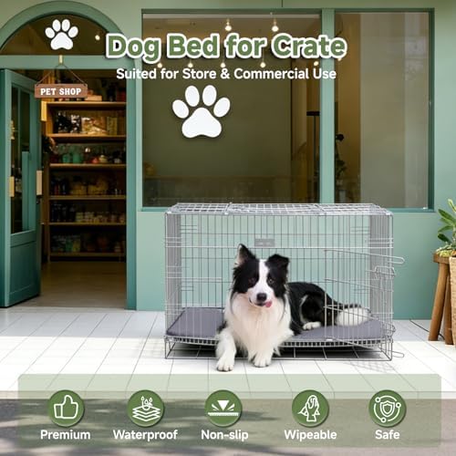 Outdoor XL Dog Crate Pad Bed, Reversible Waterproof Wipeable Mat - Image 5