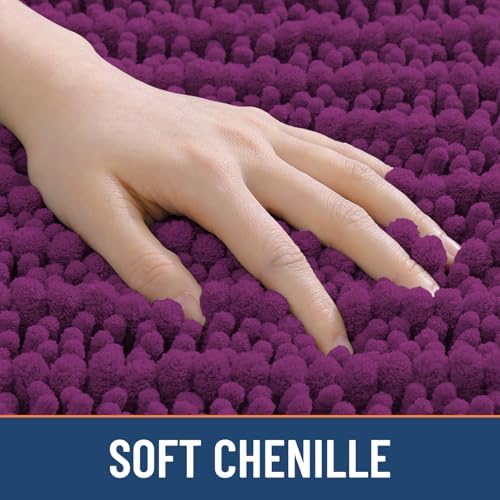 Smiry Bathroom Rugs 36X24, Extra Soft Rubber Backing Chenille Bath Mats - Image 4