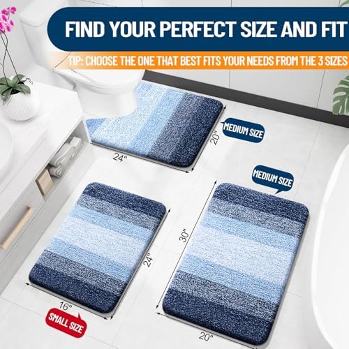 OLANLY Bathroom Runner Rug 40x20, Extra Soft Absorbent Microfiber Bath Rugs - Image 2