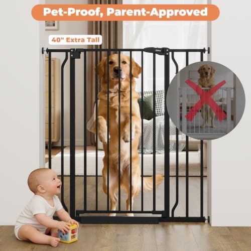 40" Extra Tall Baby Gate No Drilling, Auto Close Dog Gate - Image 2