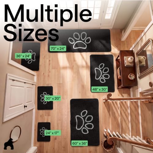 GORILLA GRIP SoakSTOPPER Dog Door Mat, Machine Wash Dry, 48x30 Black White - Image 2