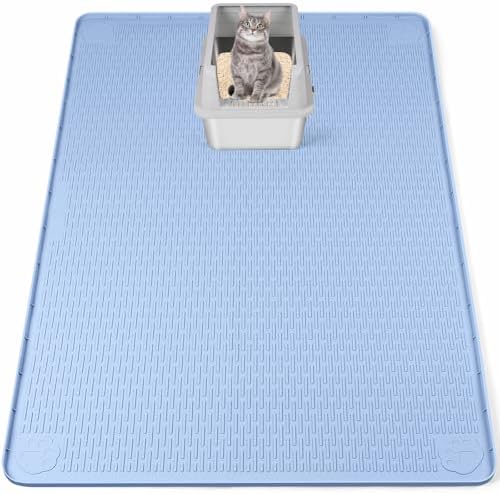 Silicone Cat Litter Mat for Litter Box 50”x35” Large Cat Mat by Bartuke