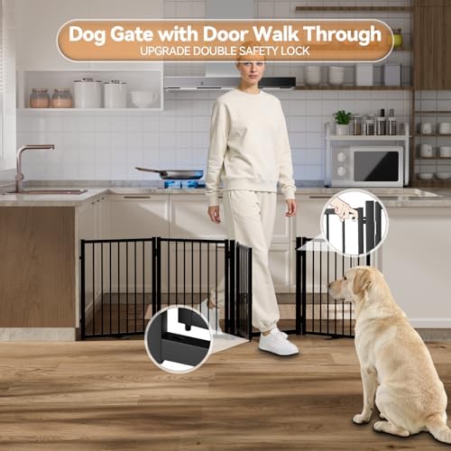 SNUOWU Full Metal Freestanding Dog Gate - Image 5