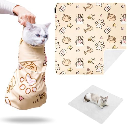 27.5" Large Cat Wrap for Nail Trimming Medicine Ear Cleaning Teeth Brushing by Kiorafoto