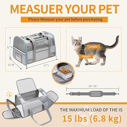 17" Soft Cat Carrier with Shoulder Strap - Image 2