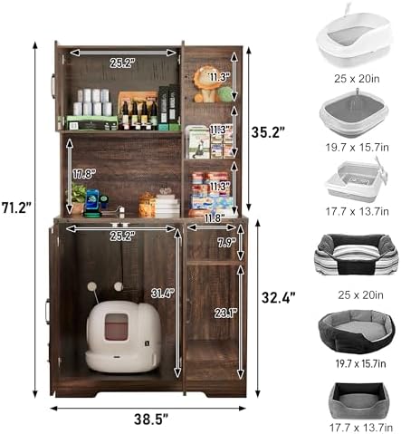 71Inches Tall Cat Litter Box Enclosure - Image 7