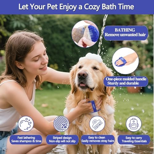 Dog bath brush, ROPO rubber massage dog shampoo brush, used - Image 3