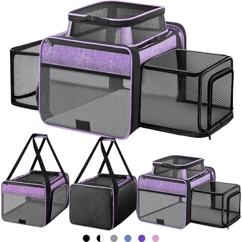 Top and 2 Sides Expandable Cat Carrier 18x11x11 TSA Airline Approved by SHARLOVY