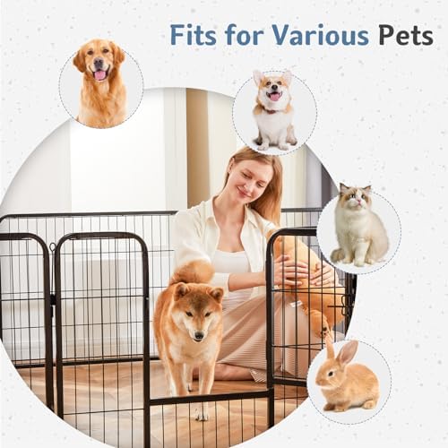 DUMOS Dog Playpen 24 Inch 24 Panels Indoor Outdoor Metal Pet Fence - Image 2
