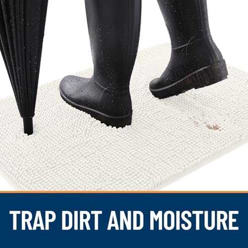 OLANLY Dog Door Mat for Muddy Paws 30x17, Super Absorbent Chenille Mud Mat - Image 2