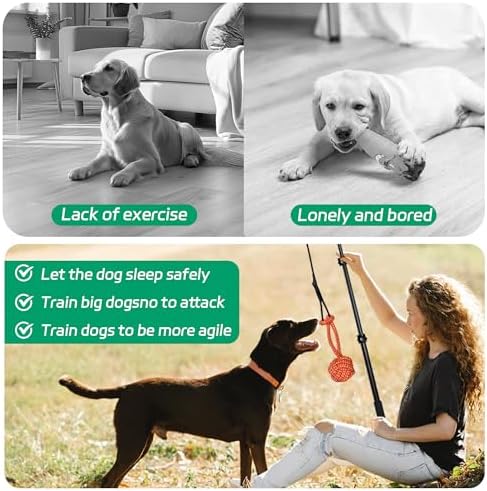 Flirt Pole for Dogs, Interactive Toys Tug-of-war for Pet, Durable Teaser Wand - Image 5