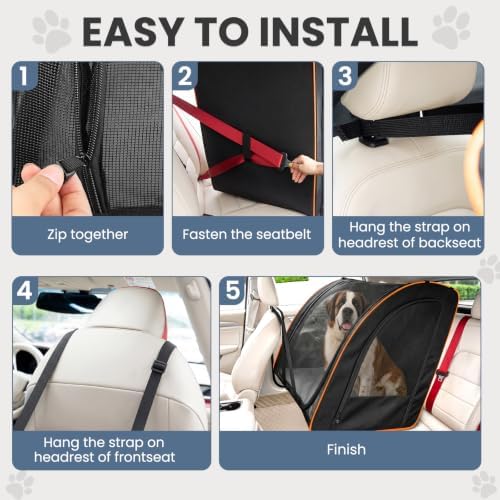 Dog Car Seat, Enclosed Carrier for Pets Travel Safety Dog Crate Soft-Sided - Image 6