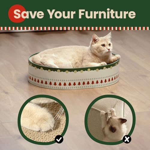 Conlun Oval Cat Scratcher Bed | Scratching Bowl Lounge - Image 5
