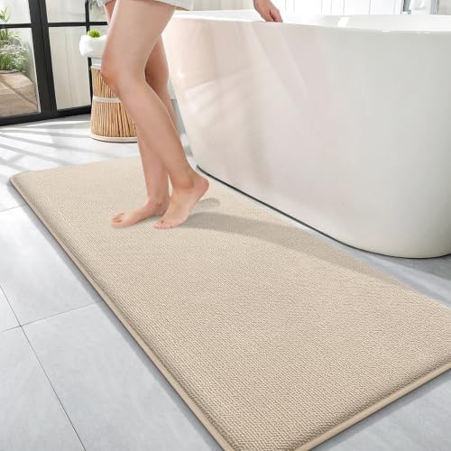OLANLY Memory Foam Bathroom Runner Rugs 47x17, Absorbent Long Mat by OLANLY