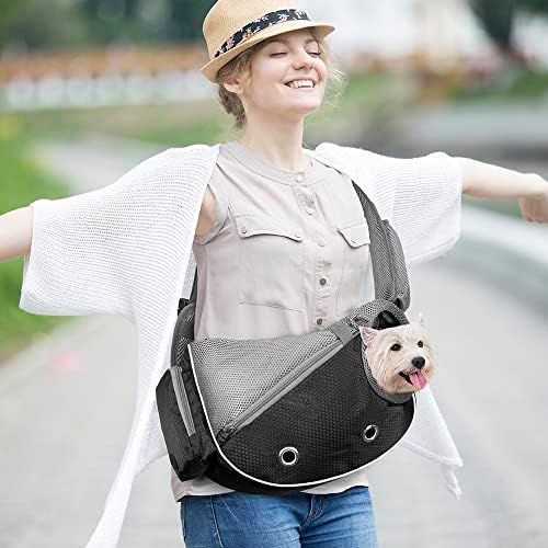 PetAmi Small Dog Sling Carrier, Puppy Cat Hands-Free Purse, 10 lb - Image 5