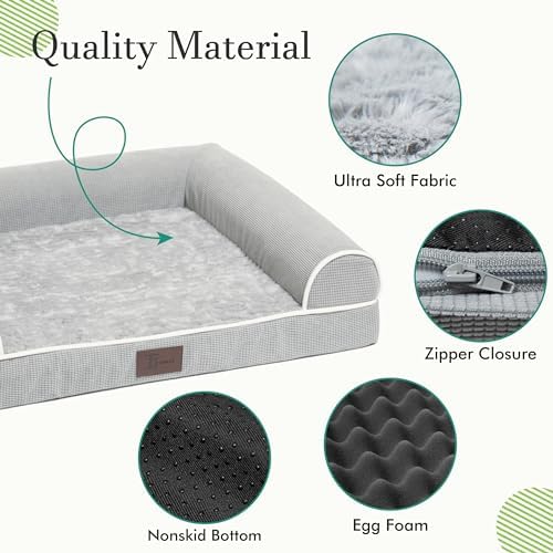 TJSOULER Orthopedic Dog Beds for Large Dogs, Waterproof Lined Egg Crate Foam - Image 4