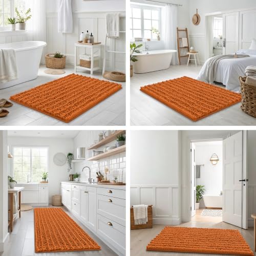 Smiry Bathroom Rugs 30X20, Extra Soft Rubber Backing Chenille Bath Mats - Image 7