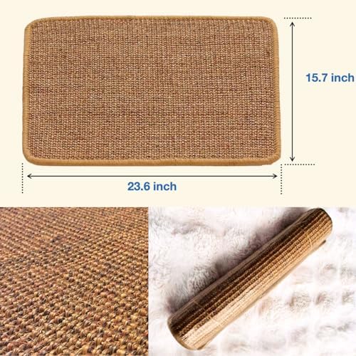2 Pack Cat Scratch Pad, Sisal Scratcher Mat Rug, 23.6x15.7in - Image 4