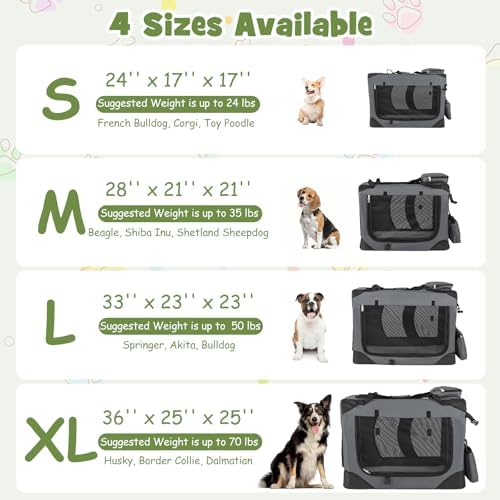 Giantex Collapsible Soft Dog Crate, 36 Inch Portable Travel Dog Kennel - Image 3