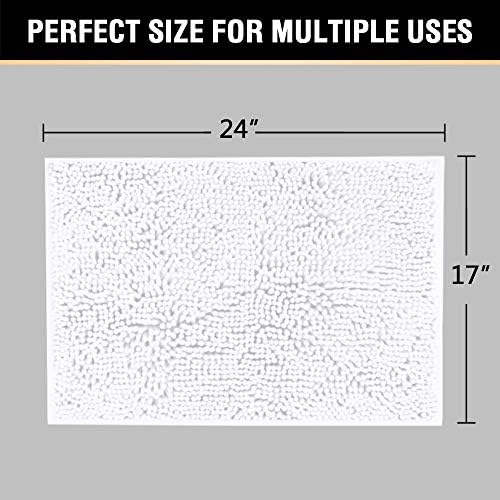 H.VERSAILTEX Pure White Bath Mat Bathroom Rug Bath Rugs - Image 2