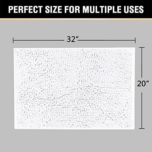 H.VERSAILTEX Pure White Bath Rug Super Soft Microfiber Non Slip Mat Absorption - Image 2