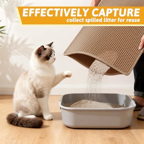 Pieviev Litter Mat, Double-Layer Waterproof Litter Trap - Image 3