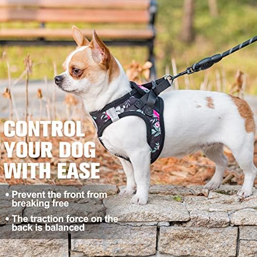 BEAUTYZOO Small Dog Harness and Leash Set, No Pull Puppy Pet Vest-Floral - Image 5