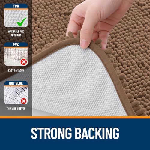OLANLY Bathroom Runner Rugs 47x24, Extra Soft Absorbent Chenille Bath Rugs - Image 6