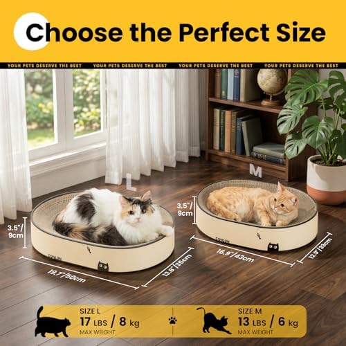 Conlun Oval Cat Scratcher Bed | Scratching Bowl Lounge - Image 7