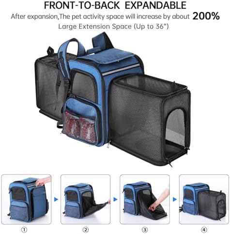 Cat Carrier Backpack for Travel, Dog Carrier Backpack for Large cat, Small Dogs - Image 4