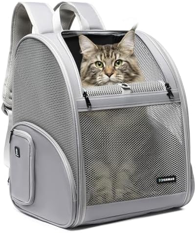 Pet Backpack Carrier ，Large Cat Carrier Backpack Up to 20 Lbs by FERMAO