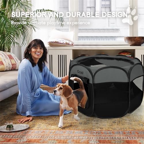 Goozii Portable Dog Playpen for Medium Dogs, Collapsible Pet Cat Kitten Puppy - Image 3