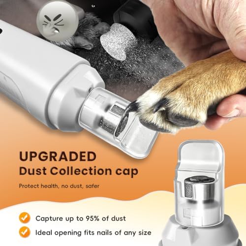 6-Speed Dog Nail Grinder with Led Light, 30 db Ultra Quiet Brushless Motor - Image 6
