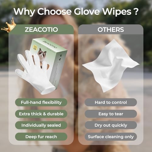Pet Wipes Gloves for Dogs and Cats, Disposable Pet Cleaning Gloves for Paws - Image 7