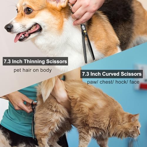 CIICII Dog Grooming Scissors Kit, 7 Inch Safety Pet Cat Shears Set - Image 6