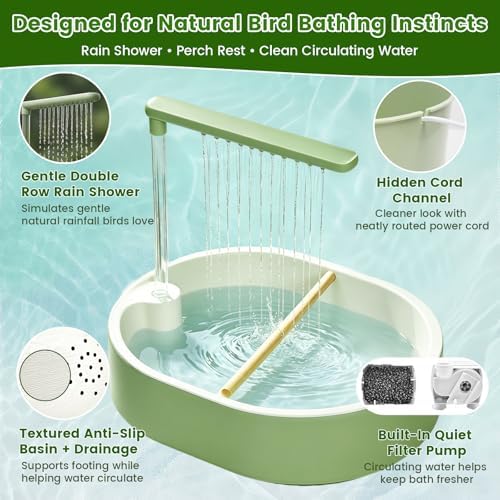 Bird Shower Bath Set for Budgies, Cockatiels & Small Parrots, Indoor Bird Bath - Image 4