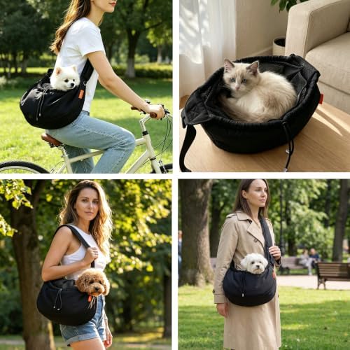 Small Dog Sling Carrier, Hands-Free Breathable Pet Carrier - Image 7