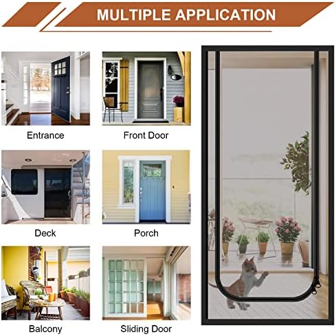 Dixutzi Reinforced Cat Screen Door Fits Door Size 38''x 82'', Heavy Duty Pets - Image 3