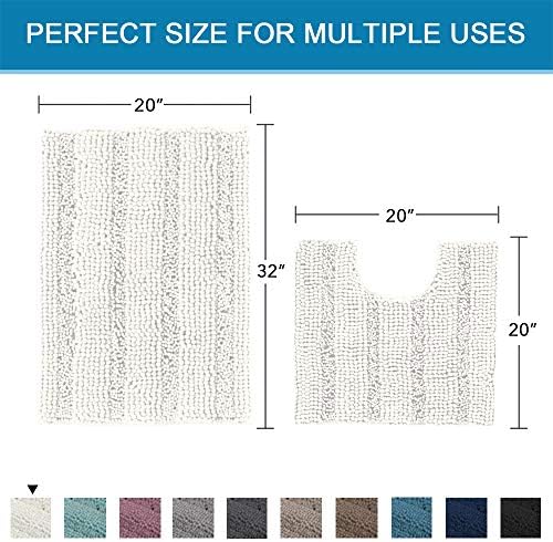 H.VERSAILTEX Bathroom Rugs Bath Rug Set 2 Piece Bathroom Contour Rug Toilet Mat - Image 2