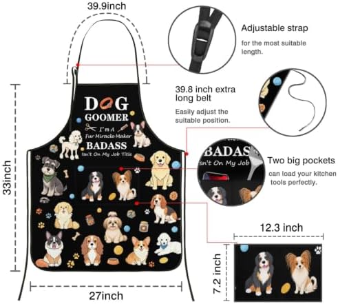 Waterproof Dog Grooming Apron, Adjustable Adult Grooming Smock - Image 3