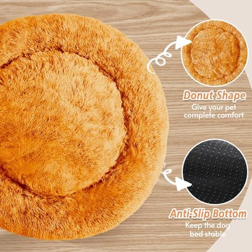 JOLLYVOGUE Calming Dog Bed Medium Size Dog, Anti-Anxiety Donut Medium Pet Bed - Image 3